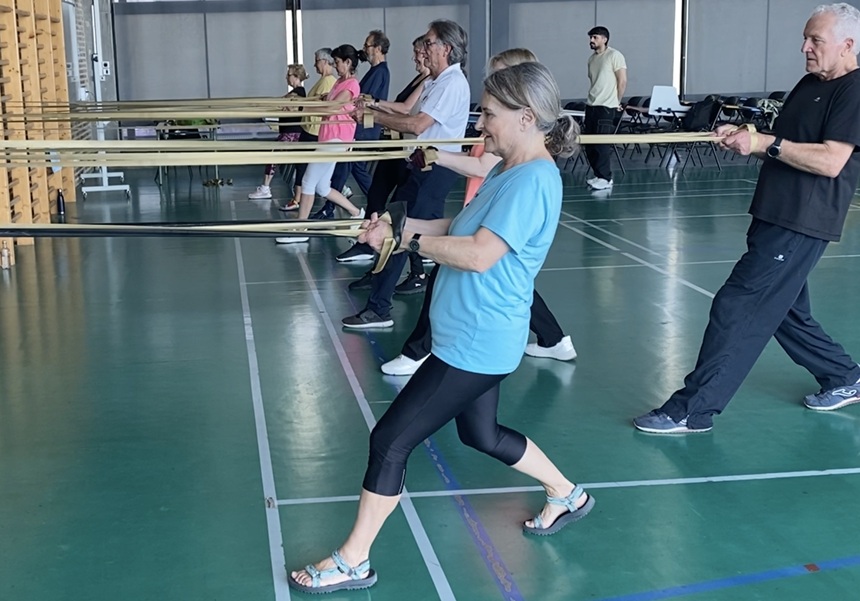 Grupo de personas mayores que han participado en los protocolos del ensayo clínico desarrollado por el Grupo de Investigación en Prevención y Salud en el Ejercicio y el Deporte.